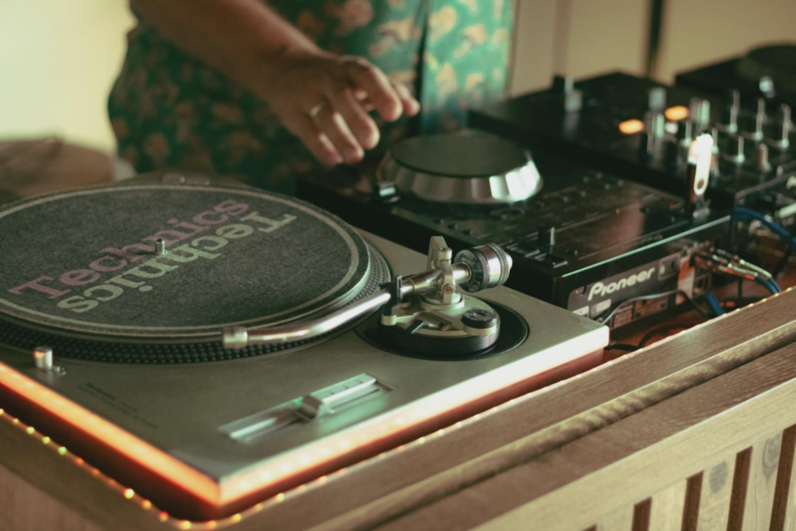 Studio setup with visual representation of audio workflow